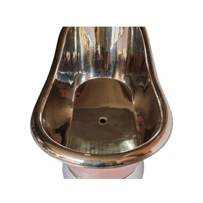 Slanting Base Copper Bathtub Nickel Inside & on Base Copper Outside