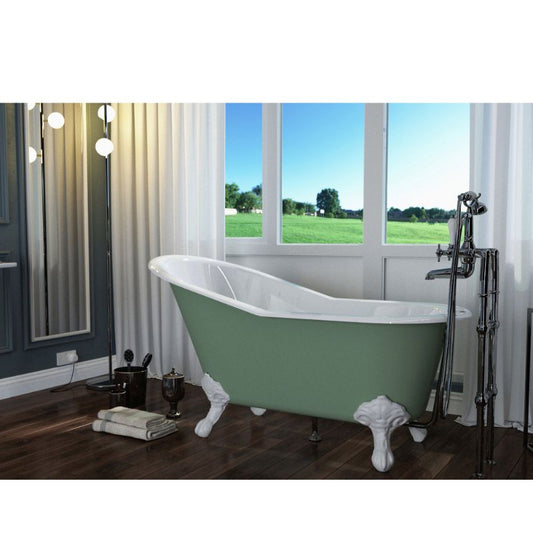 Hurlingham Marlowe | Freestanding Cast Iron Bath Slipper Bath With Feet - 1700mm