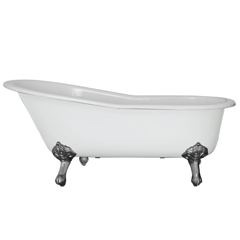 Hurlingham Marlowe | Freestanding Cast Iron Bath Slipper Bath With Feet - 1700mm