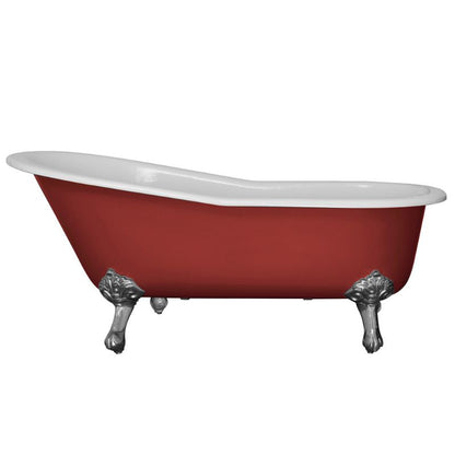 Hurlingham Marlowe | Freestanding Cast Iron Bath Slipper Bath With Feet - 1700mm