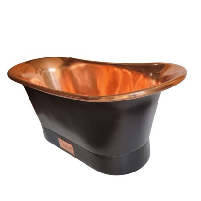 Straight Base Copper Bathtub Black Outside