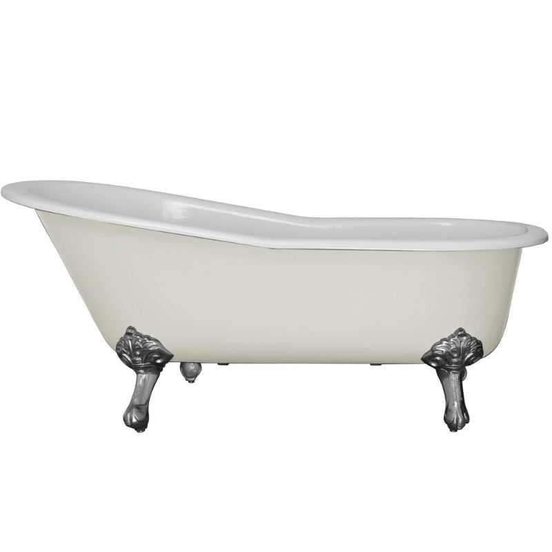 Hurlingham Marlowe | Freestanding Cast Iron Bath Slipper Bath With Feet - 1700mm