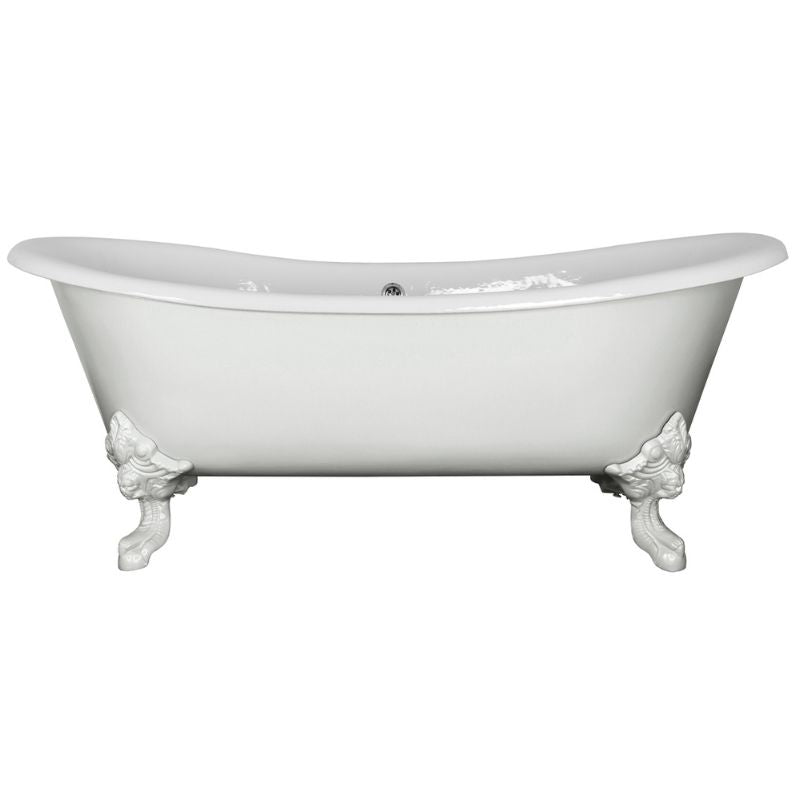 Hurlingham Tebb | Freestanding Cast Iron Bath Roll Top Bath With Feet - 1840mm