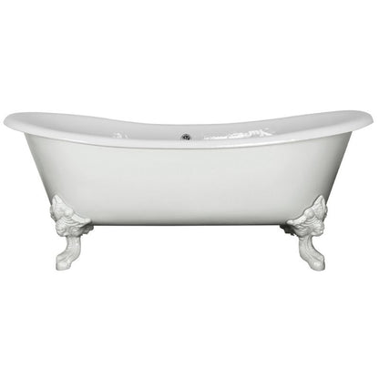 Hurlingham Tebb | Freestanding Cast Iron Bath Roll Top Bath With Feet - 1840mm