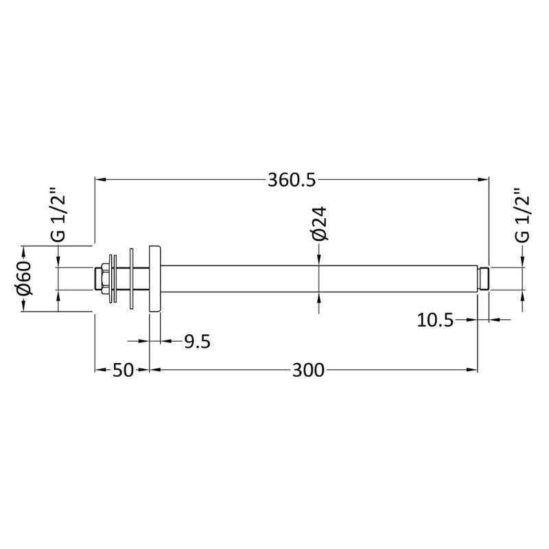 Refined shower arm with premium finish