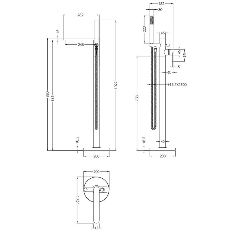 Arvan Freestanding Bath Shower Mixer