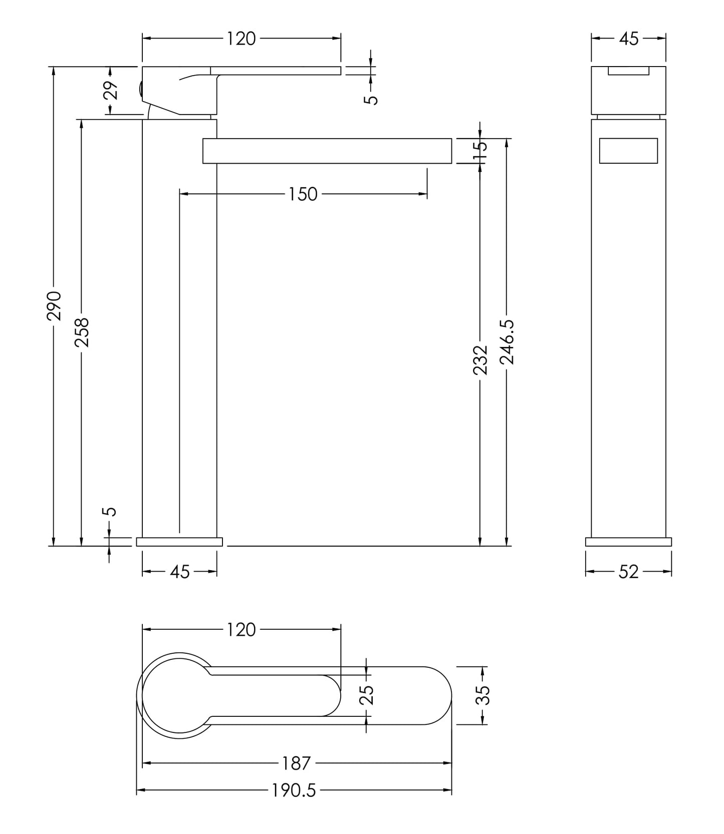 Arvan High-Rise Mono Basin Mixer (No Waste)