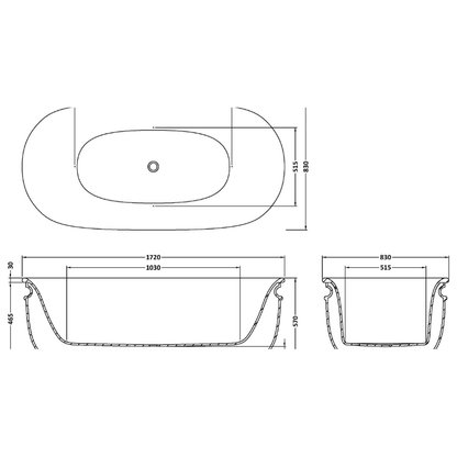 Aston Freestanding Bath - 1720mm - Polished White - Soak & Luxproduct_vendor#BC - BAB058#