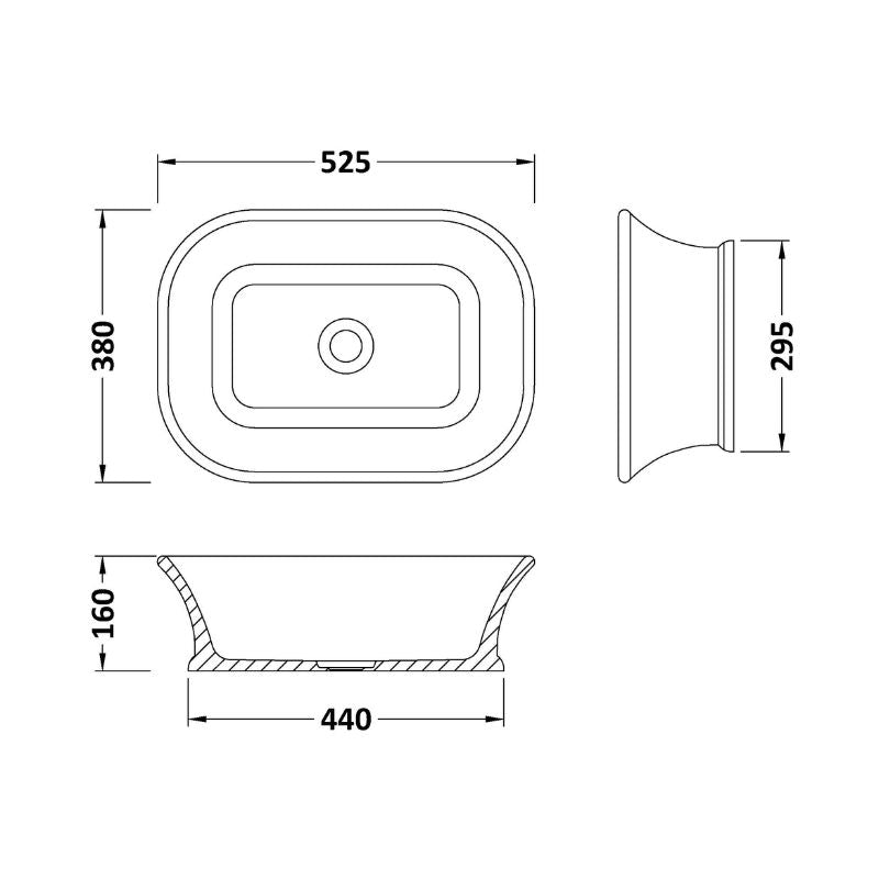 Bc Designs Magnus Countertop Basin | Square - 525mm x 380mm