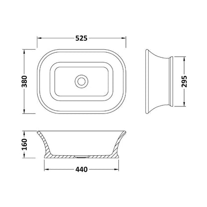 Bc Designs Magnus Countertop Basin | Square - 525mm x 380mm