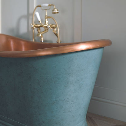 Bc Designs Copper & Verdigris Green | Freestanding Boat Bath - 1500mm/1700mm