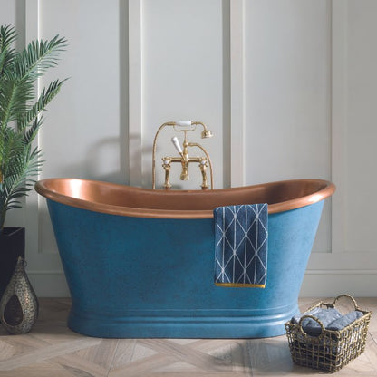 Bc Designs Copper & Patinata Blue | Freestanding Boat Bath - 1500mm/1700mm