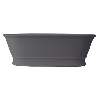 Bampton Oval Freestanding Bath with Plinth 1555mm x 740mm - No Waste - Soak & Luxproduct_vendor#Industrial GreyBC - BAB032IGIndustrial Grey#