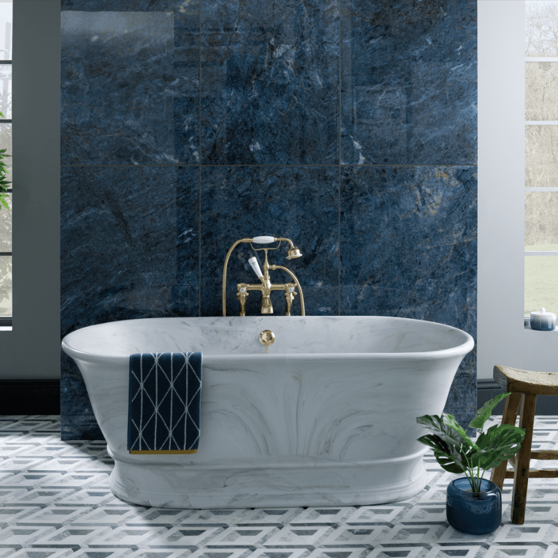 Bampton Oval Freestanding Bath with Plinth 1555mm x 740mm - No Waste - Soak & Luxproduct_vendor#MarbleBC - BAB032MEMarble#