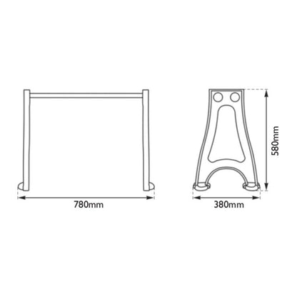 Basin Cube Cast Iron Legs (Pair) - Soak & Luxproduct_vendor#HH-RX518 (Basin Stand)#