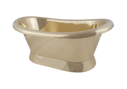 Hurlingham Brass Bateau Basin | With Roll Top & Plinth