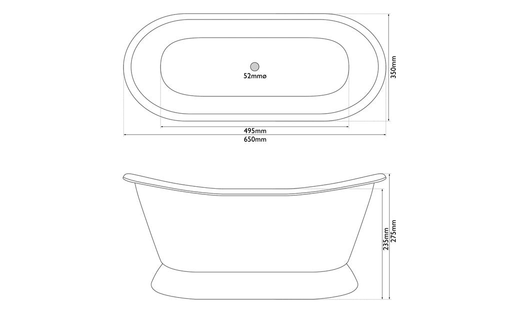 Hurlingham Brass Bateau Basin | With Roll Top & Plinth