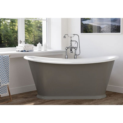 Hurlingham Caravel Bateau | Freestanding Cast Iron Roll Top Bath - 1675mm