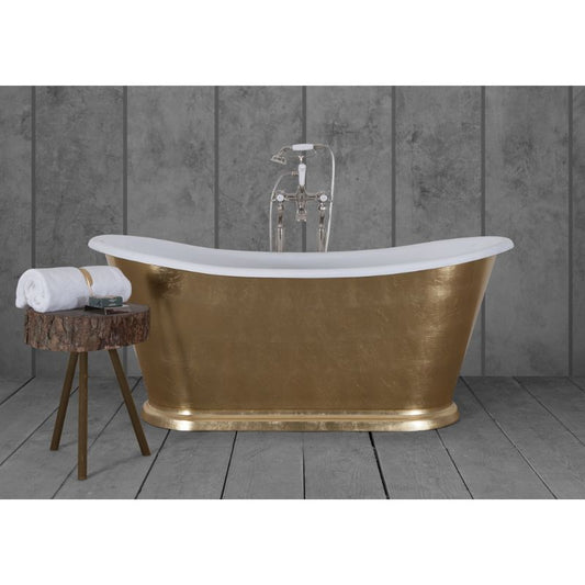 Hurlingham Caravel Bateau Hand Gilded | Freestanding Cast Iron Bath - 1675mm