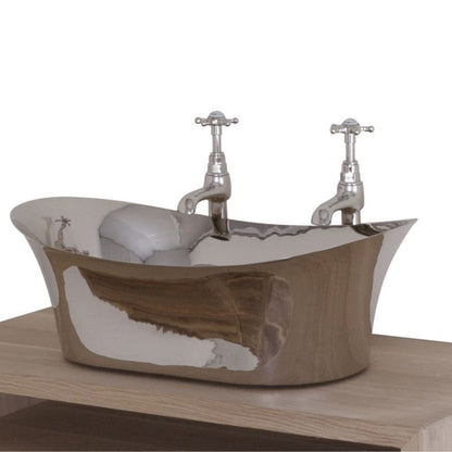 Hurlingham Copper Bateau Basin With Nickel Interior & Exterior