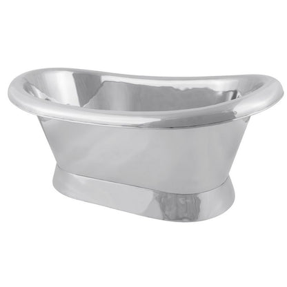 Hurlingham Copper Bateau Basin With Nickel Interior, Roll Top & Plinth