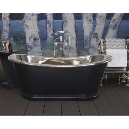 Hurlingham Copper & Nickel Bulle | Freestanding Double Ended Roll Top Bath - 1700mm