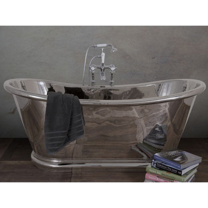 Hurlingham Copper & Nickel Bulle | Freestanding Double Ended Roll Top Bath - 1700mm