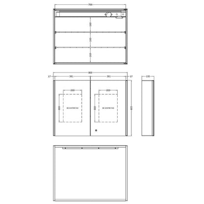 Nuie Leda 800mm Mirror Cabinet