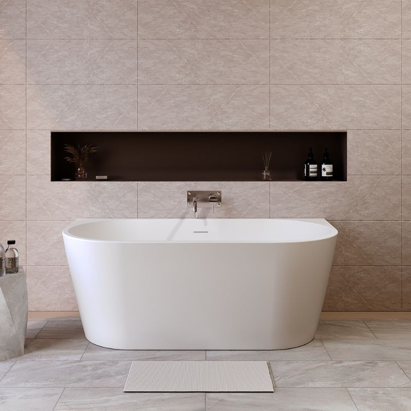 Nuie Curved Back to Wall | Freestanding Double Ended Bath Tub - 1500mm/1700mm