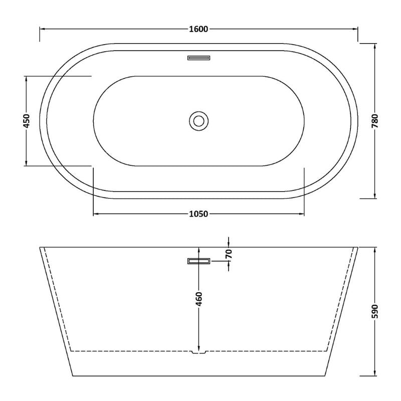 nuie Choice | Oval Freestanding Bath Tub - 1500mm/1600mm/1700mm