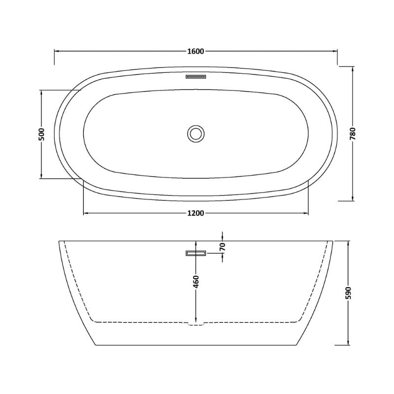 nuie Choice | Oval Freestanding Bath - 1600mm/1700mm