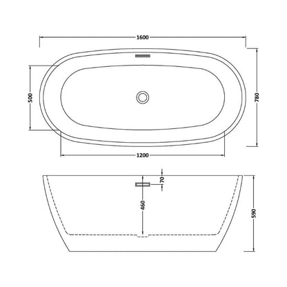 nuie Choice | Oval Freestanding Bath - 1600mm/1700mm