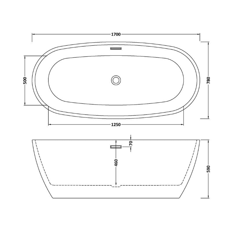 nuie Choice | Oval Freestanding Bath - 1600mm/1700mm