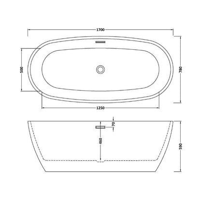 nuie Choice | Oval Freestanding Bath - 1600mm/1700mm