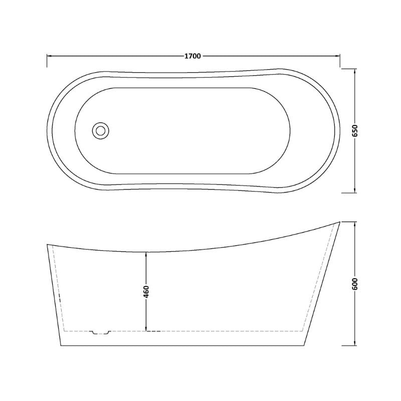 nuie Choice | Slipper Freestanding Bath - 1600mm