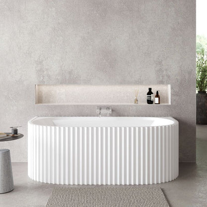 nuie Choice | Back to Wall Curved Bath Tub - 1600mm/1700mm