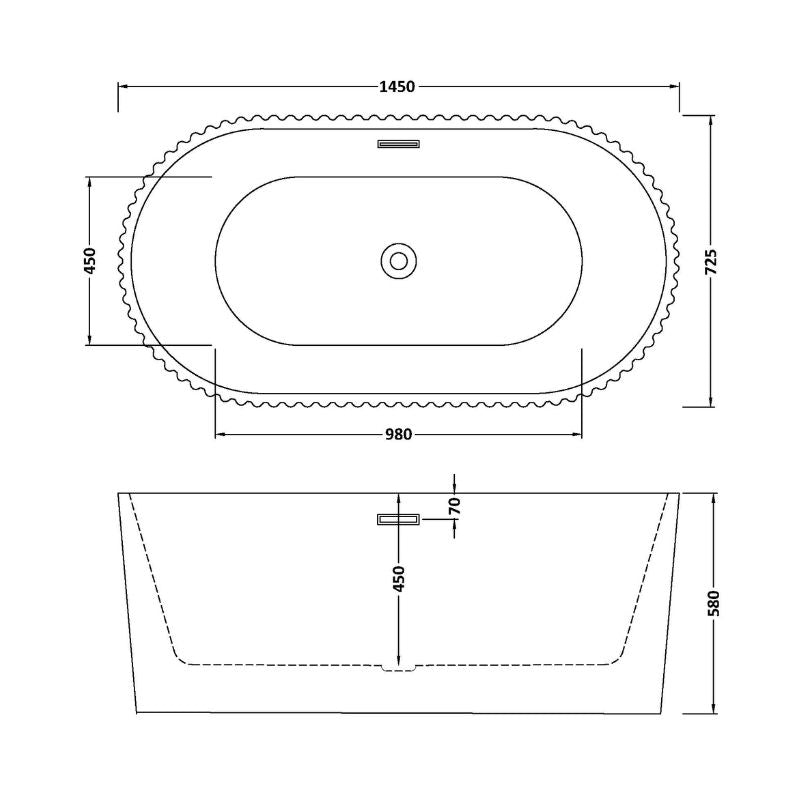 nuie Choice | Oval Freestanding Bath - 1700mm