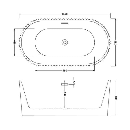 nuie Choice | Oval Freestanding Bath - 1700mm