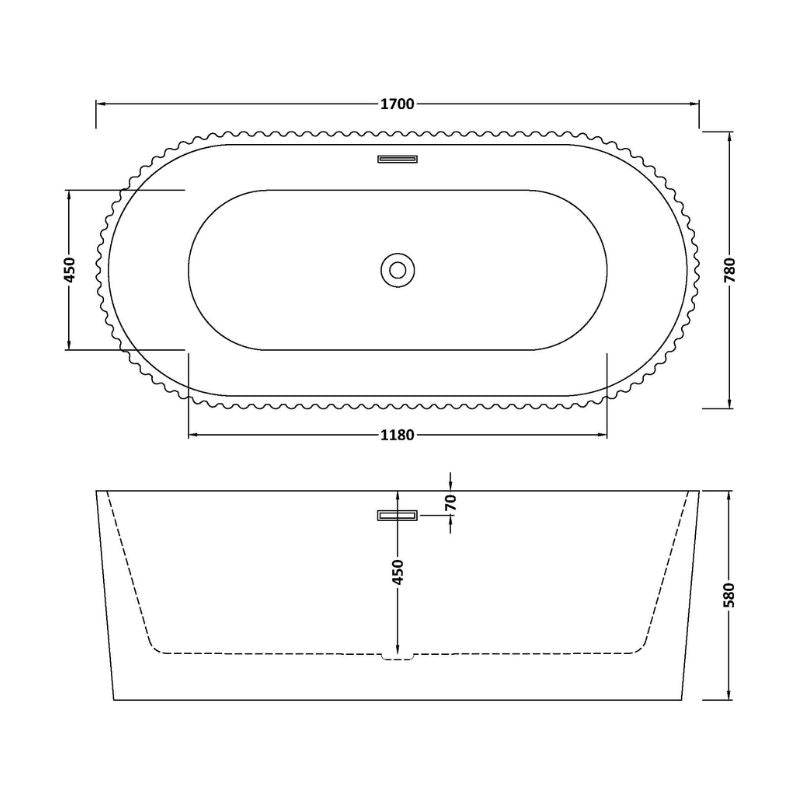 nuie Choice | Oval Freestanding Bath - 1700mm