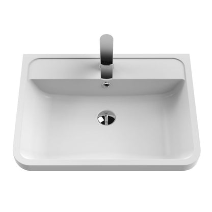 Nuie Solar 800mm Wall Hung 2-Drawer Unit and Polymarble 1 Tap Hole Basin