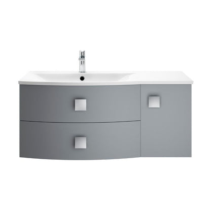 Hudson Reed Sarenna Wall Hung Left Hand Vanity Unit with Polymarble Basin - 1000mm