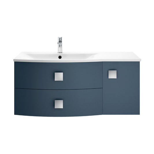 Hudson Reed Sarenna Wall Hung Left Hand Vanity Unit with Polymarble Basin - 1000mm