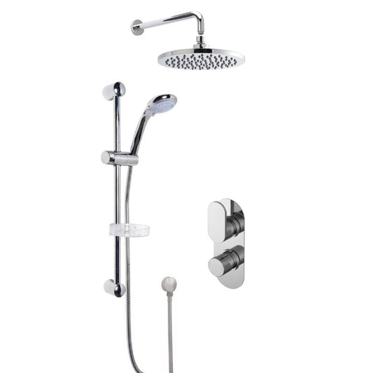 Binsey Thermostatic Concealed Twin Round Valve Shower Kit