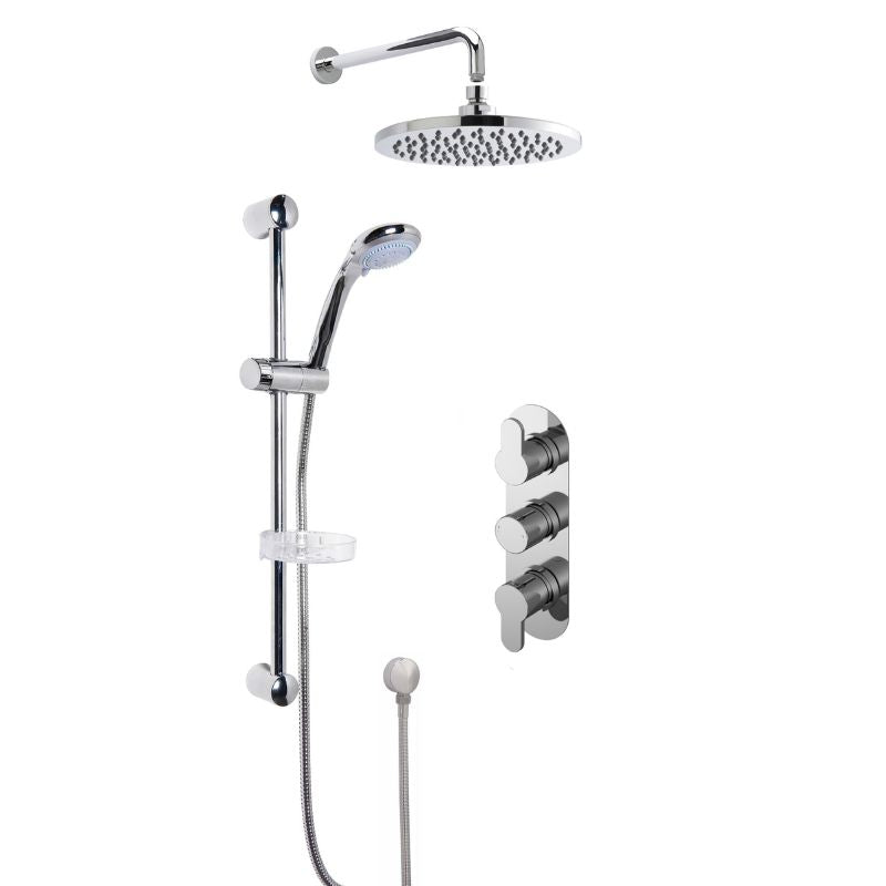 Arvan Thermostatic Concealed Triple Round Valve Shower Kit