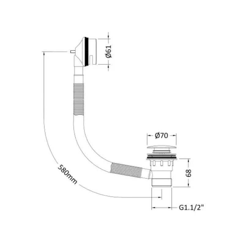 Bath Push Down Concealed Bath Waste