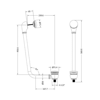 Bath Push Down Exposed Bath Waste