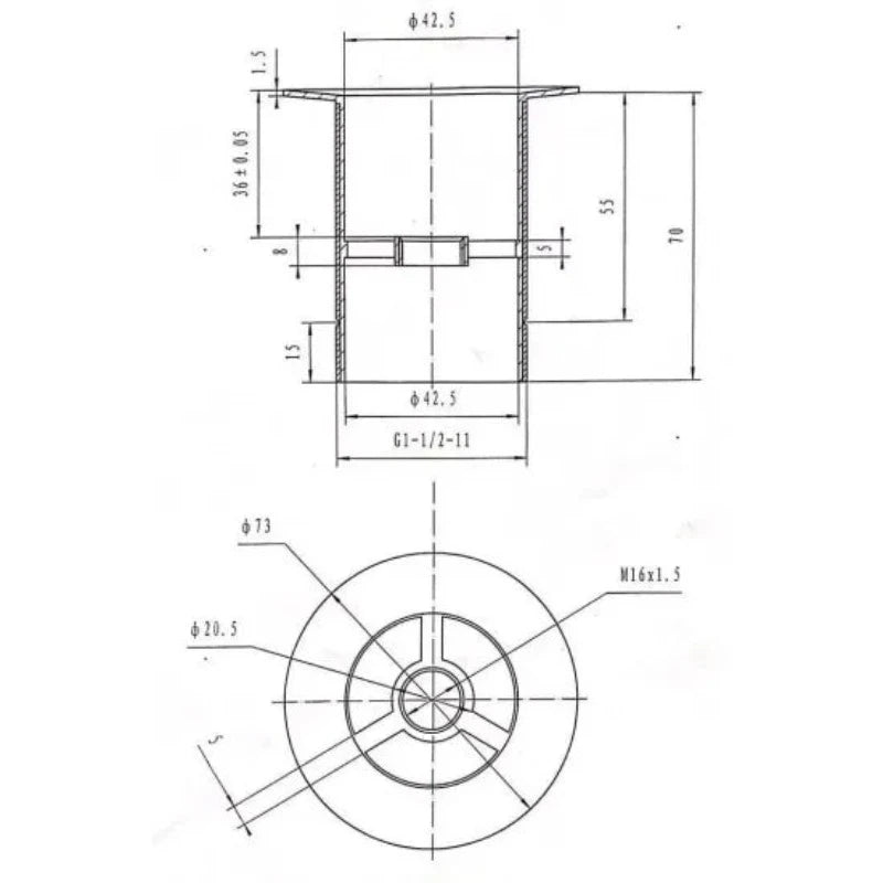 Bath Push Down Bath Waste 60mm (Unslotted) - Metalic